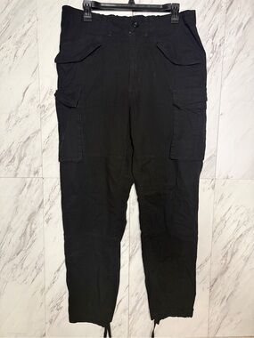 LCKR Mens Black Utility Cargo Pants Streetwear Trousers Size Large